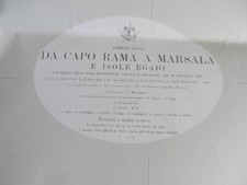 CARTA NAUTICA SICILIA DA CAPO RAMA A MARSALA E ISOLE EGADI