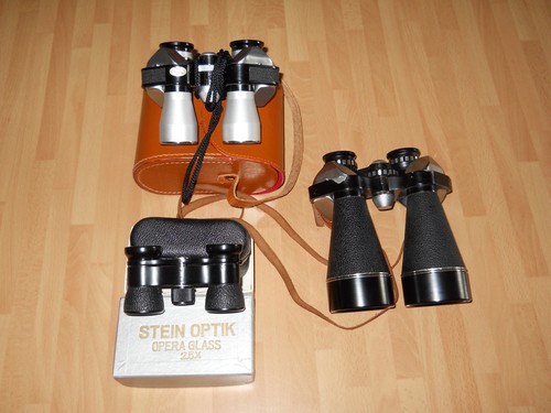 Stock tre binocoli vintage - stock,