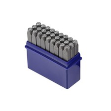 Lettera timbro metallo Set 5/32" 4mm alfabeto dalla A alla Z e simbolo punzone