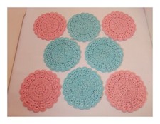 Tappetini da tavola rotondi in cotone all'uncinetto fatti a mano posizionamento sottobicchiere centrino decorazione 1 pz