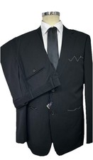 ABITO UOMO NERO GESSATO SLIM