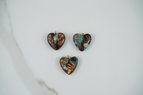 Ciondolo cuore bronzite e - ciondolo, in