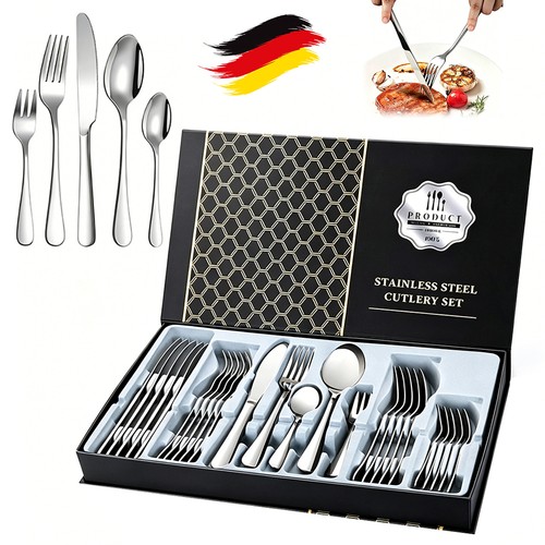 Set posate acciaio inox - acciaio,
