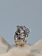 Autentico Charm Pandora Argento Sterling BABBO NATALE STOP HERE Smalto Rosso #796466EN39