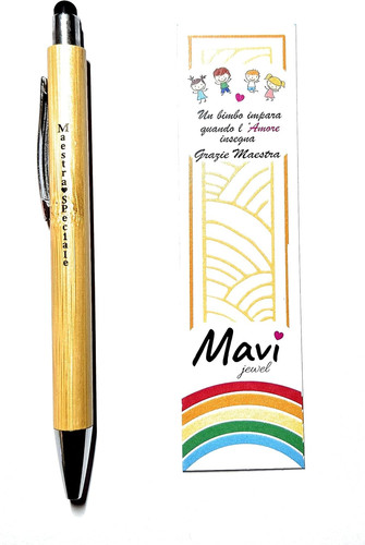 Penna regalo maestra legno - regalo, in