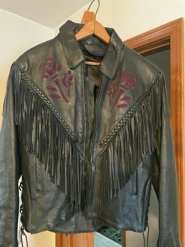 Giacca moto donna pelle nera