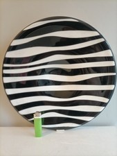 LA MURRINA MURANO GRANDE PIATTO CENTROTAVOLA IN VETRO SOFFIATO A SCAVO ZEBRATO