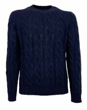 RAW LAB maglia uomo girocollo pesante trecce blu PT000011ALI MENPHIS MADE IN ITA