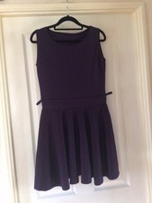 Abito gonna intera senza maniche in jersey elasticizzato viola NUOVO taglia S/M