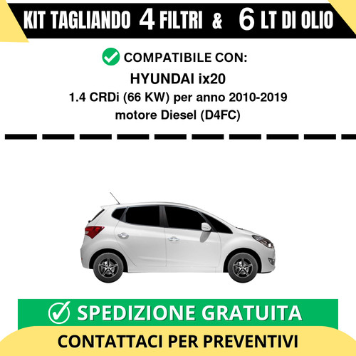 Tagliando per hyundai ix20 4 - hyundai, 1.4