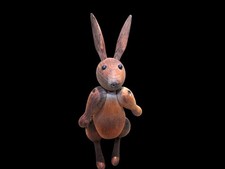 Early Wood Rabbit Figurine By