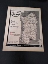 1960 ESSO DISTRIBUTORI BENZINA  IN SARDEGNA VINTAGE AD PUBBLICITA