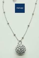 Ciondolo COLLANA DONNA in argento 925 kristal ball con swarosky +collana pallini