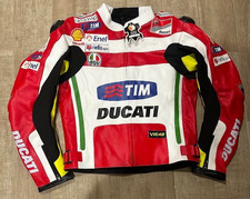 Ducati Nuova Giacca Pelle Moto Racing Armatura Protetta Omologata CE Moto Gear