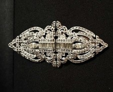 Spilla Coro Duette Vintage Art Decò Doppio Abito Clip Con Strass Anni '30