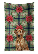 Rhodesian Ridgeback Christmas Poinsettas Kitchen Towel WDK8786KTWL