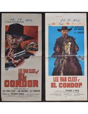 lotto 2 locandine EL CONDOR Lee Van Cleef Guillermin Jim Brown western B71