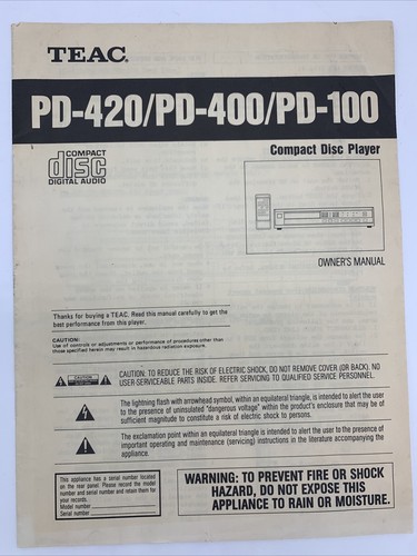 Teac 420 400 - teac, pd-420