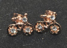 Orecchini bigiotteria bicicletta colore oro cerchi colorati pietre sintetiche