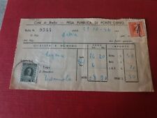 PESA PUBBLICA DI PONTE CERVO BIELLA 1956 BOLLA BOLLI LIRE 2 LIRE 5