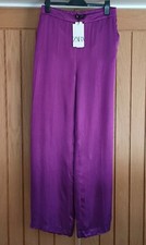ZARA Pantalone viola raso