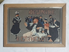 QUADRO A SPECCHIO SERIGRAFATO PUBBLICITARIO ABSINTHE BERTHELOT GOFFART PUB BAR