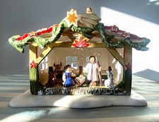 Rare Villeroy & Boch Market Stable porcelain nativity scene tealight holder