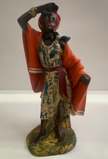 STATUINA PRESEPE IN CARTAPESTA "CAMMELLIERE MORO" serie H. cm.30 Ditta FONTANINI