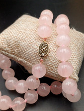 COLLANA PERLE DI QUARZO ROSA VINTAGE '60/70 - PERLE 1 CM - PESO GRAMMI 177