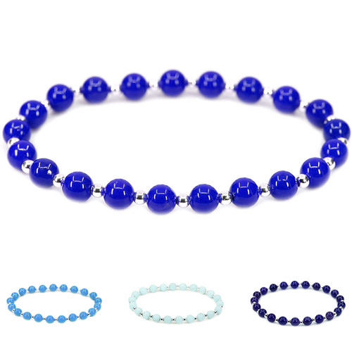 Bracciale con perle blu - con,
