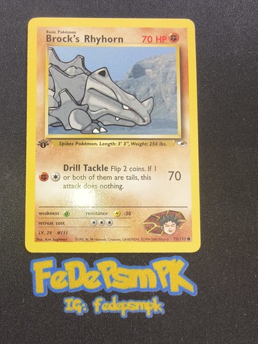 Pokemon carta brock rhyhorn - pokemon,