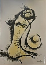 Sage Vernis,ritratto Di Donna, Tecnica Mista su Cartone, 1970, 50x70 cm.