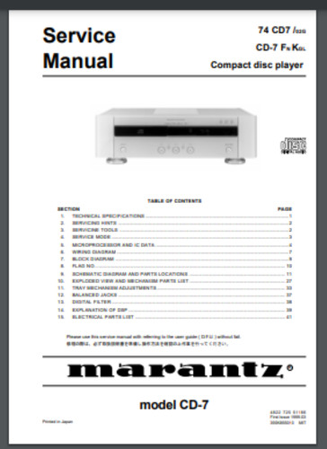 Marantz cd7 lettore cd - cd7,