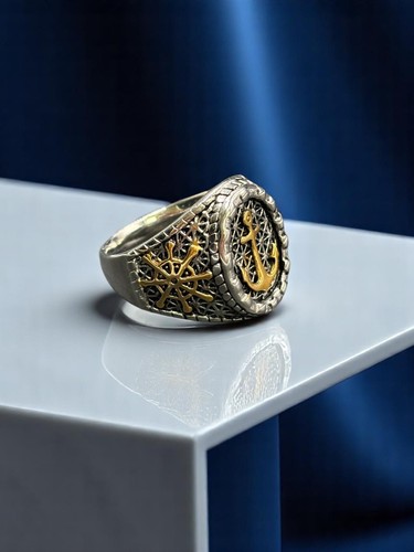 Anello uomo ancora bagno oro - bagno,