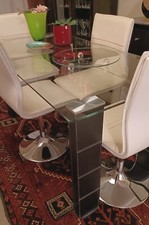 SEDIA in Acciaio Con Base Girevole Cromata, Ecopelle 