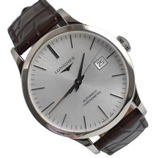 LONGINES Record Date Classic 40MM cronometro quadrante argento serie completa anni 2020