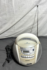 BoomBox SONY CFD-E95 AM/FM/CD CASSETTA RADIO portatile grigio FUNZIONA VEDI VIDEO