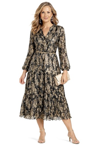 Abito midi donna oro