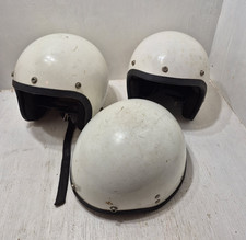 Lotto 3 caschi moto d'epoca bianchi faccia aperta e metà anni 70 80 punto/+