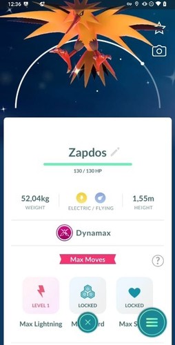Shiny dynamax zapdos p - zapdos,