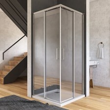 Box Doccia 90x90 cm Doppio scorrevole Vetro Martellato - Spazio