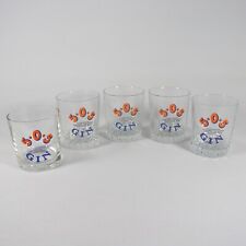 U671 SERVIZIO SET 4 + 1 BICCHIERI DA WHISKY VETRO PUBBLICITARI GIN 5.0.5 VINTAGE