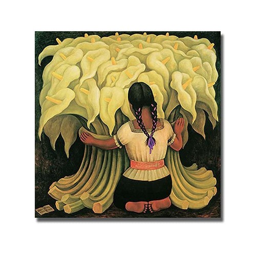 Ragazza con gigli - , rivera