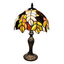 Lampada da tavolo stile Tiffany arte artigianale vetro colorato lampade da comodino scrivania luce