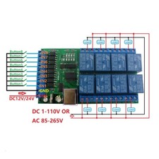 2PCS DC 12V 24V 8ch IO
