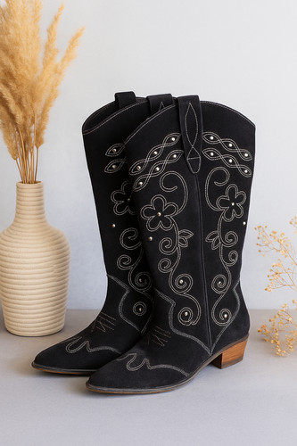 Stivali cowboy vintage neri - vintage,