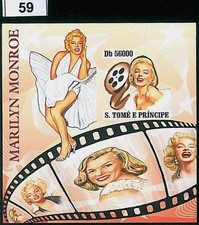 M0059 Sao Tome e Principe - FOGLIO IMPERFETTO: MARILYN MONROE, CINEMA, PINUP GIRLS