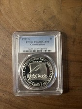 1987-S PCGS PR69DCAM, Moneta Commemorativa Costituzione da $1 realizzata in Argento 90%