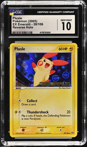 Cgc gem mint plusle reverse - gem,