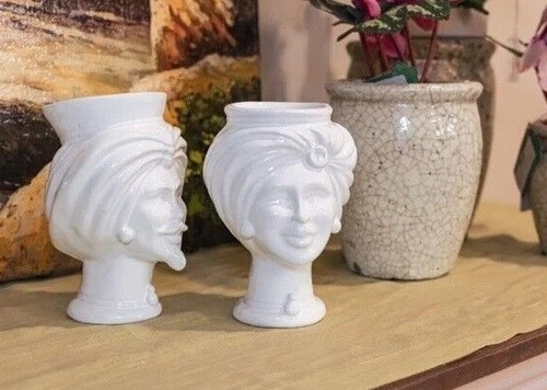 Vaso testa moro porta - porta, vasi